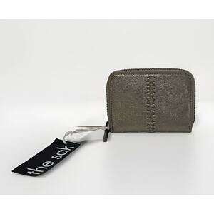 The Sak Iris Medium Zip Around Wallet Leather Pyrite Metallic Card Holder NWT